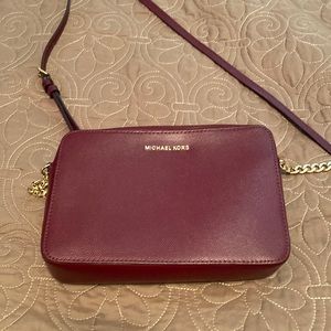Burgundy, Michael Kors Crossbody Purse.